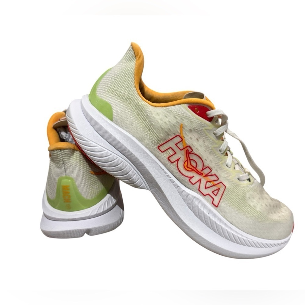 Hoka Women's White and Green Athletic Shoes